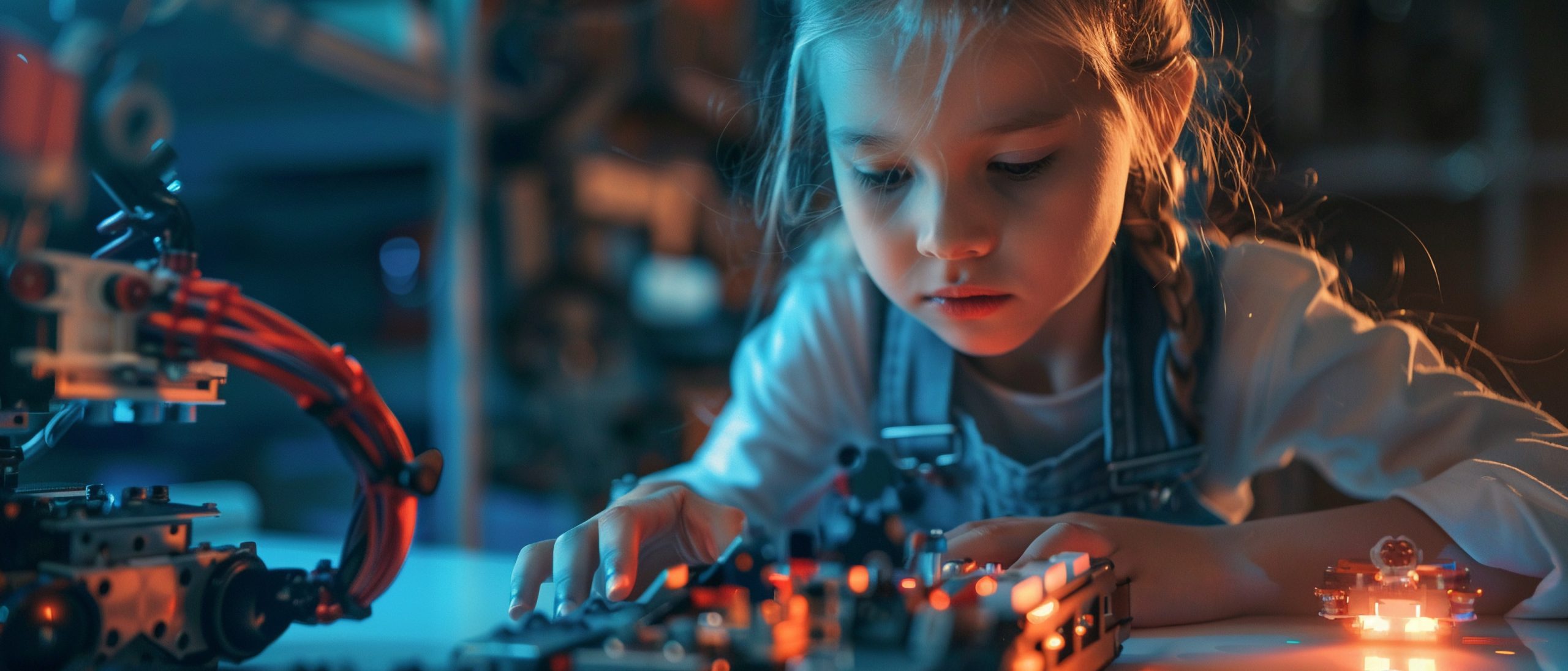 In an atmospheric shot, soft lighting emphasizes the interaction and engagement in a robotics workshop for children 8K , high-resolution, ultra HD,up32K HD In an atmospheric shot, soft lighting emphasizes the interaction and engagement in a robotics workshop for children 8K , high-resolution, ultra HD,up32K HD